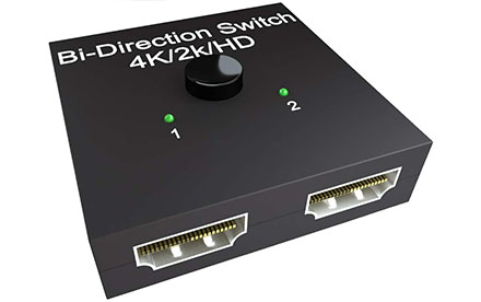 Interruptor HDMI bidireccional, divisor HDMI 4K para HDTV, DVD, satélite, DLP, televisor LCD de alta definición y otros equipos audiovisuales
