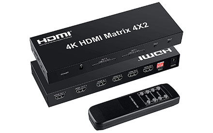 MXECO Conmutador HDMI Rectangular de 3 Puertos Conmutador HDMI 3x1 Conmutador de Control Remoto 3D HDMI 4k x 2k Conmutadores de Puerto de concentrador Full HD1080p 