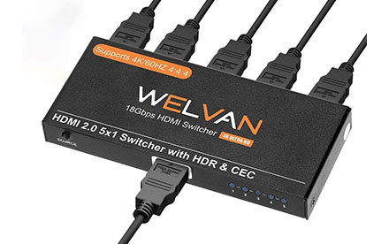 Switch 5x1 HDMI 2.0 Splitter 5 en 1 Adaptador de conmutador para caja selectora de TV Full HD 5 puertos HDMI convertidor HDMI Hub