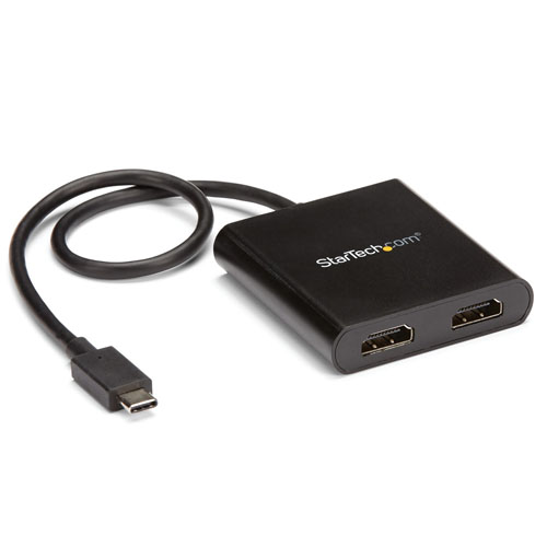  2-Port Multi Monitor Adapter, USB-C to 2x HDMI Video Splitter, USB Type-C DP Alt Mode to HDMI MST Hub, Dual 4K 30Hz or 1080p 60Hz, Compatible with Thunderbolt 3, Windows Only - Multi Stream Transport (MSTCDP122HD) - Cable adaptador - Startech - MSTCDP122HD