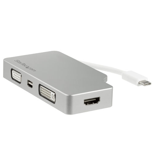  Adaptador USB C Multipuertos de Vídeo HDMI, VGA, Mini DisplayPort o DVI - Convertidor USB Tipo C de Monitor a HDMI 1.4 o mDP 1.2 (4K) - VGA o DVI (1080p) - Startech - CDPVGDVHDMDP