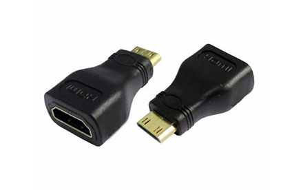 VCOM Adaptador Mini HDMI a HDMI - Mini HDMI Macho/HDMI Tipo-A Hembra, para convertir conexiones HDMI de diferentes dispositivos