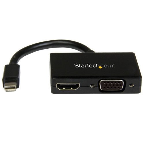 Adaptador Mini DP de Audio/Vídeo para Viajes - Conversor Mini DisplayPort a HDMI o VGA compatible con Thunderbolt - 1920x1200 (MDP2HDVGA) - Adaptadores - Startech