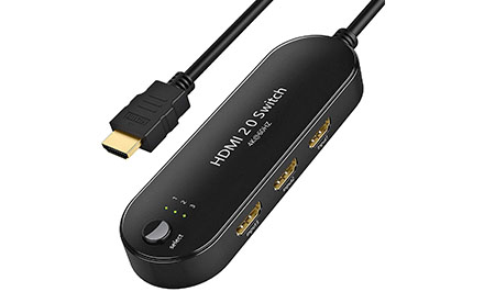 Conmutador HDMI 4K@60Hz, Vilcome 3 puertos HDMI 2.0 Switch 3 en 1 salida HDMI selector divisor compatible