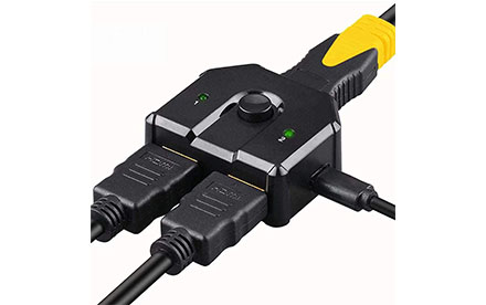 Divisor HDMI bidireccional de 4 K a 60 Hz, 2 entradas, 1 salida o 1 salida de 2 salidas, selector de pantalla bidireccional