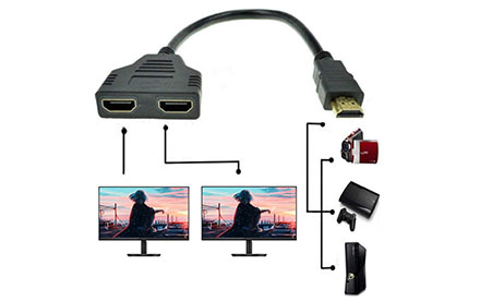 Cable adaptador HDMI divisor macho a doble HDMI hembra de 1 a 2 vías para HDMI HD, LED, LCD, TV, soporte dos televisores al mismo tiempo